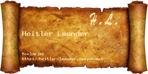 Heitler Leander névjegykártya